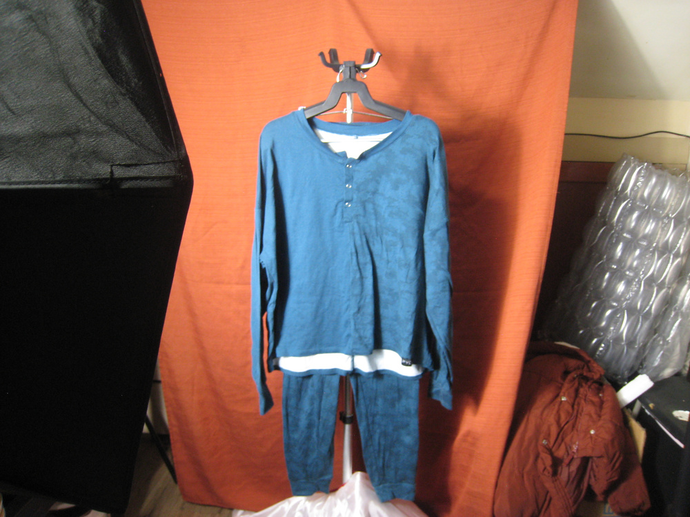 Spyder Blue Long Sleeve Henley Lounge Set Size L